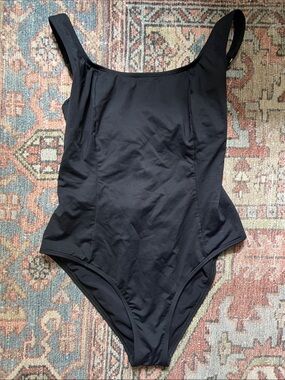 CUPSHE Classic Black One-Piece Swimsuit Tummy Control